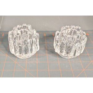 Kosta Boda Goran Warff Crystal Votive Candle Holders Set of 2